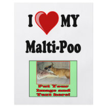 I Love (Heart) My Malti-Poo Dog flyers