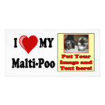 I Love (Heart) My Malti-Poo Dog photo cards
