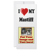 I Love (Heart) My Mastiff Dog rack cards by CatnDog I Love (Heart) My Mastiff Dog rack cards