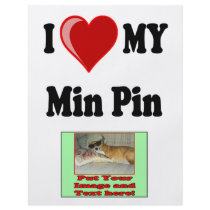 I Love (Heart) My Min Pin Dog flyers