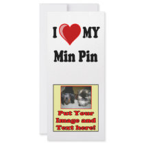 I Love (Heart) My Min Pin Dog rack cards by CatnDog I Love (Heart) My Min Pin Dog rack cards