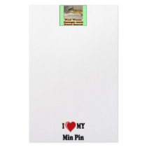I Love (Heart) My Min Pin Dog stationery by CatnDog I Love (Heart) My Min Pin Dog stationery