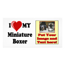 I Love (Heart) My Miniature Boxer Dog photo cards