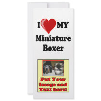 I Love (Heart) My Miniature Boxer Dog rack cards by CatnDog I Love (Heart) My Miniature Boxer Dog rack cards