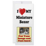I Love (Heart) My Miniature Boxer Dog Rack Card