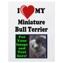 I Love (Heart) My Miniature Bull Terrier Dog Flyer