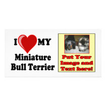 I Love (Heart) My Miniature Bull Terrier Dog Photo Cards