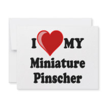 I Love (Heart) My Miniature Pinscher Dog Personalized Invite