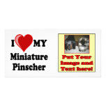 I Love (Heart) My Miniature Pinscher Dog Photo Cards