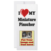 I Love (Heart) My Miniature Pinscher Dog Rack Card Template