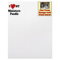 I Love (Heart) My Miniature Poodle Dog letterhead