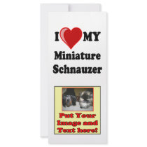I Love (Heart) My Miniature Schnauzer Dog Custom Rack Cards