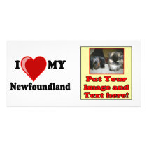 I Love (Heart) My Newfoundland Dog photo cards