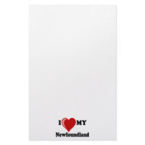 I Love (Heart) My Newfoundland Dog stationery