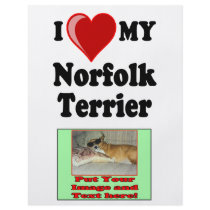 I Love (Heart) My Norfolk Terrier Dog flyers