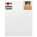 I Love (Heart) My Norfolk Terrier Dog Customized Letterhead