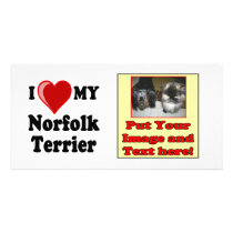 I Love (Heart) My Norfolk Terrier Dog Photo Card Template