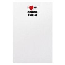 I Love (Heart) My Norfolk Terrier Dog Personalized Stationery