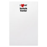 I Love (Heart) My Norfolk Terrier Dog Personalized Stationery