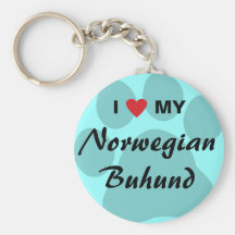 I Love (Heart) My Norwegian Buhund Keychain