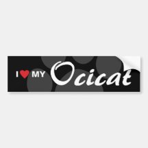 I Love (Heart) My Ocicat Bumper Sticker