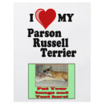 I Love (Heart) My Parson Russell Terrier Dog flyers