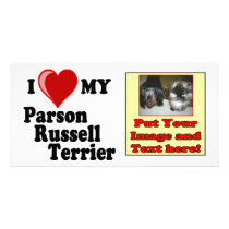 I Love (Heart) My Parson Russell Terrier Dog photo cards by CatnDog I Love (Heart) My Parson Russell Terrier Dog photo cards