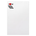 I Love (Heart) My Parson Russell Terrier Dog Stationery