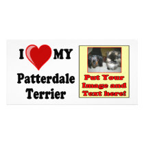 I Love (Heart) My Patterdale Terrier Dog photo cards