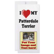 I Love (Heart) My Patterdale Terrier Dog rack cards by CatnDog I Love (Heart) My Patterdale Terrier Dog rack cards