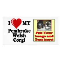 I Love (Heart) My Pembroke Welsh Corgi Dog photo cards