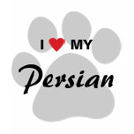 I Love (Heart) My Persian Cat Pawprint Design Tshirt