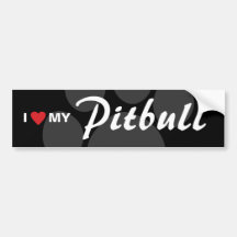 I Love (Heart) My Pitbull Breed Bumper Stickers