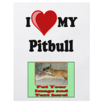 I Love (Heart) My Pitbull Dog flyers