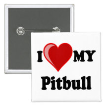 I Love (Heart) My Pitbull Dog Pins