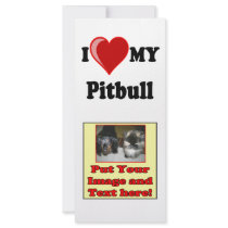 I Love (Heart) My Pitbull Dog rack cards