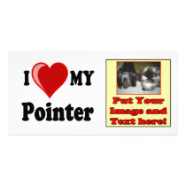 I Love (Heart) My Pointer Dog photo cards