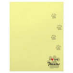 I Love (Heart) My Pointer Pawprint Custom Letterhead