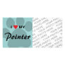 I Love (Heart) My Pointer Pawprint Photo Card
