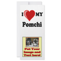 I Love (Heart) My Pomchi Dog Rack Cards
