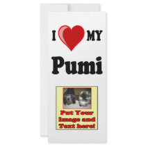 I Love (Heart) My Pumi Dog rack cards by CatnDog I Love (Heart) My Pumi Dog rack cards