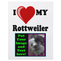 I Love (Heart) My Rottweiler Water Dog Flyers