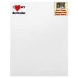 I Love (Heart) My Rottweiler Water Dog Letterhead Template