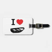 I love heart my rowing / row boat bag tag