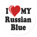 I Love (Heart) My Russian Blue Cat stickers