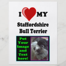 I Love (Heart) My Staffordshire Bull Dog Flyers