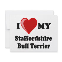 I Love (Heart) My Staffordshire Bull Dog Personalized Announcement