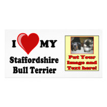 I Love (Heart) My Staffordshire Bull Dog Picture Card