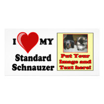 I Love (Heart) My Standard Schnauzer Dog Photo Greeting Card
