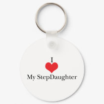 I Love (Heart) My StepDaughter keychains